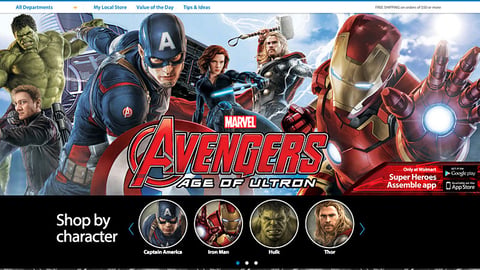 Walmart.com 'Avengers: Age of Ultron' Page