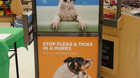 Petco 'Stop Fleas & Ticks' Stanchion Sign