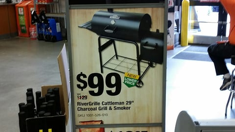 Home Depot 'Thrill of the Grill' Stanchion Sign