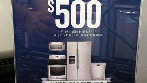 Best Buy 'May is Maytag Month' Counter Sign