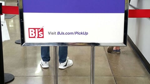 BJ's 'Skip the Line' Stanchion Sign