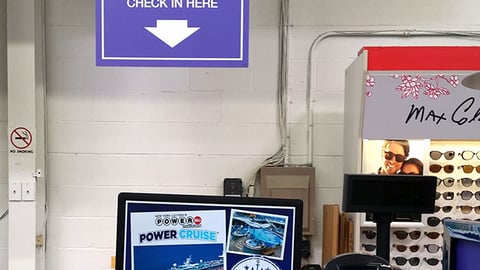 BJ's 'Check in Here' Navigational Sign