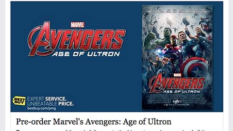Best Buy 'Avengers: Age of Ultron' Facebook Update