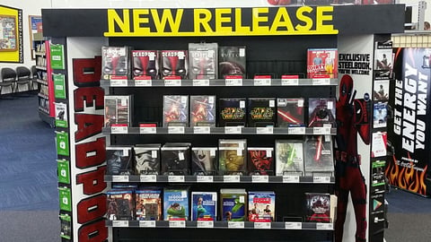 Best Buy 'Deadpool' Gondola Signs
