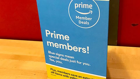 Whole Foods 'Prime Member Deals' Table Tent