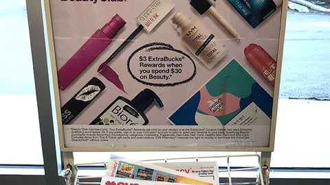 CVS 'Beauty Club Just Got a Makeover' Rack Sign