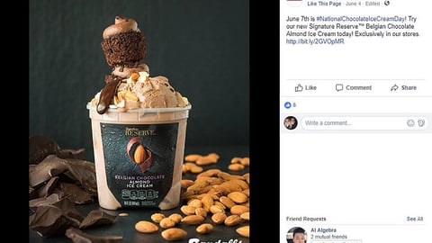 Randalls #NationalChocolateIceCreamDay Facebook Update