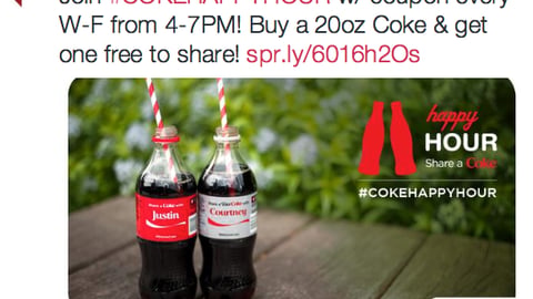 Walgreens Coca-Cola '#cokehappyhour' Tweet