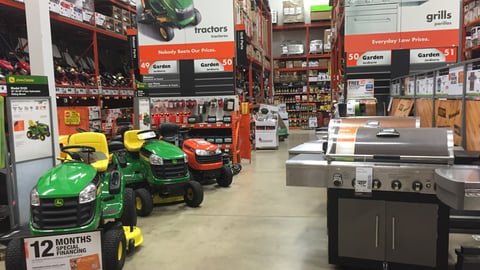Home Depot Tractor and Grill Merchandising
