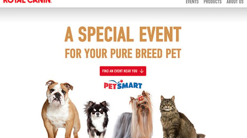 Royal Canin PetSmart 'Stay True to Your Breed' Landing Page