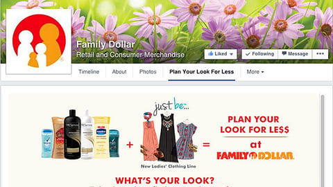 Family Dollar 'Plan Your Look for Less' Facebook Page