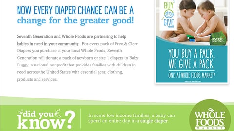 Seventh Generation Whole Foods 'Change for the Greater Good' Landing Page