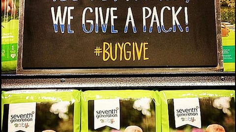 Whole Foods Seventh Generation '#BuyGive' Shelf Sign