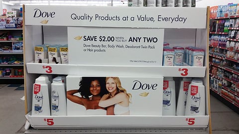 Dove Family Dollar 'Quality Products at a Value' Shelf Tray