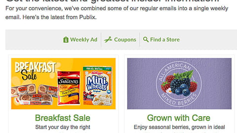 Publix 'Breakfast Sale' Email Ad