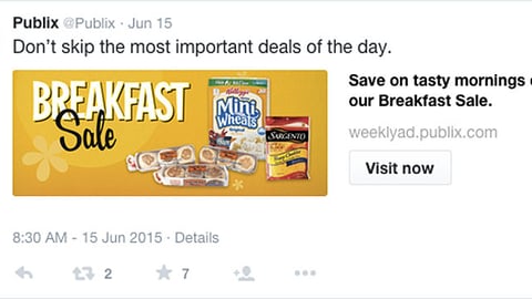 Publix 'Breakfast Sale' Tweet