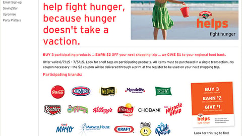 Hannaford 'Help Fight Hunger' Landing Page