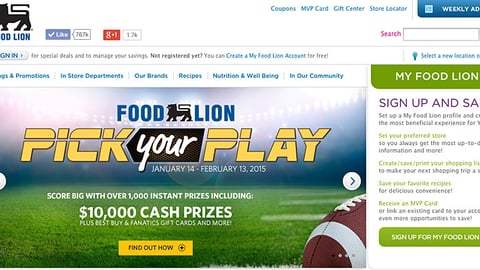 Food Lion 'Pick Your Play' Carousel Ad