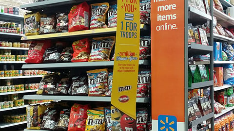 Walmart M&M's '1 for Troops' Endcap