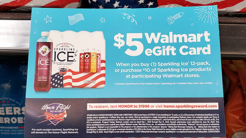 Sparkling Ice Walmart Honor Flight Rebate Wobbler