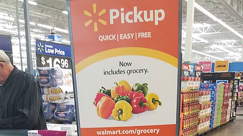 Walmart Pickup 'Now Includes Grocery' Stanchion