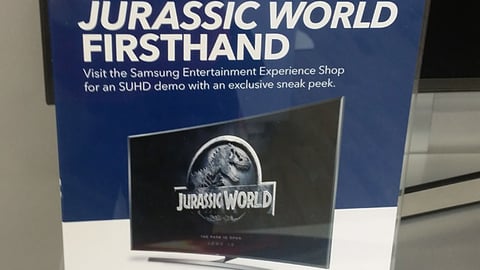 Best Buy Samsung 'Jurassic World' Counter Sign