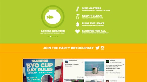 7-Eleven Slurpee 'Bring Your Own Cup Day' Web Page