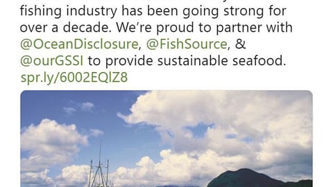 Publix 'Sustainable Seafood' Twitter Update