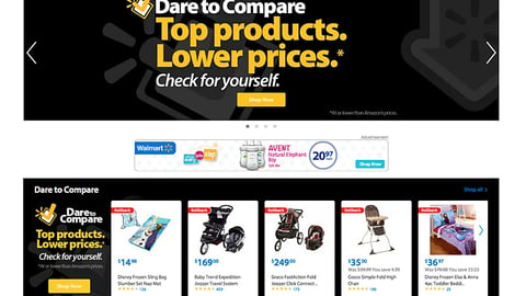Walmart 'Dare to Compare' Home Page Ads