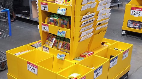 Walmart Back-to-School 'Supply List' Pallet Display