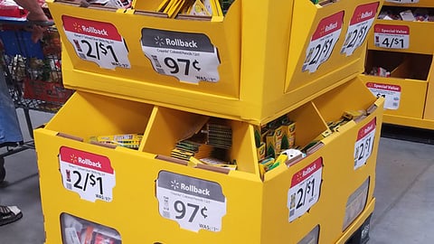 Walmart Back-to-School Dump Bin