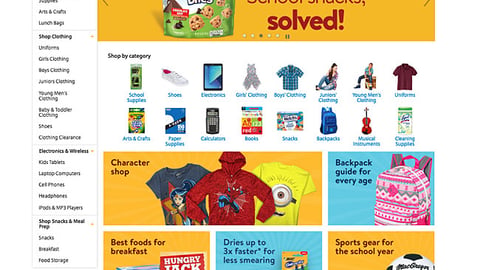 Walmart Back-to-School 'Hero' Landing Page