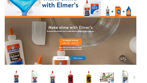 Walmart 'Make Slime with Elmer's' Landing Page