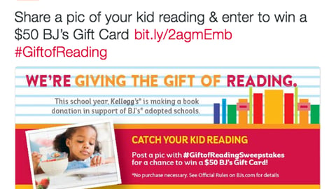 BJ's Kellogg 'Gift of Reading' Twitter Update