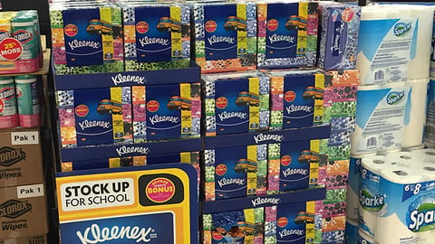 Kleenex Walmart 'Stock Up for School' Pallet