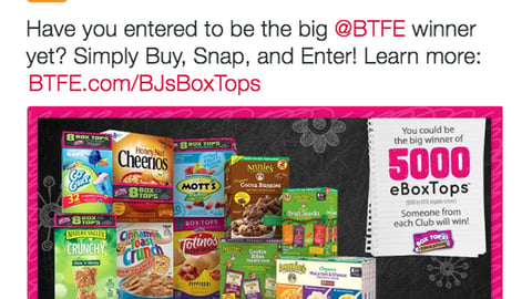 BJ's '5,000 eBox Tops' Twitter Update
