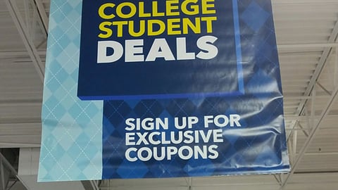 Best Buy 'College Student Deals' Ceiling Banner