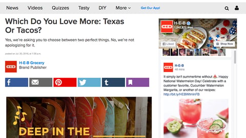 H-E-B 'Taco Revolucion' Sponsored Buzzfeed Post