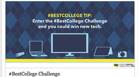 Best Buy #BestCollege Facebook Update