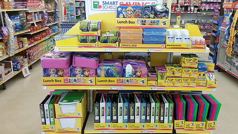 Family Dollar 'Smart School Savings' Gondola