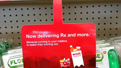 CVS 'Now Delivering Rx' Wobbler