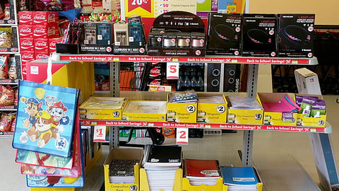Family Dollar 'Back to School Savings' Gondola