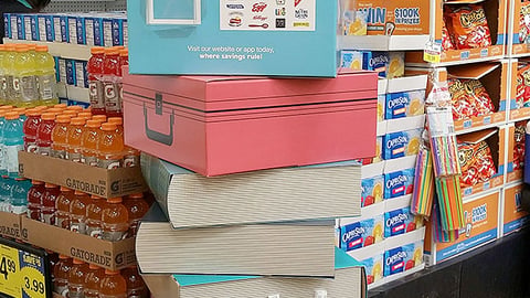 Ralphs 'Stocking Up for School' Standee
