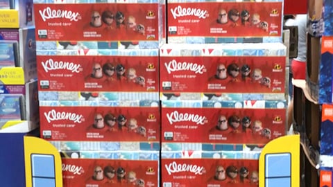 Kleenex Sam's Club School Bus Pallet Display