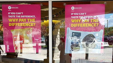 SE Grocers 'Why Pay the Difference?' Window Posters