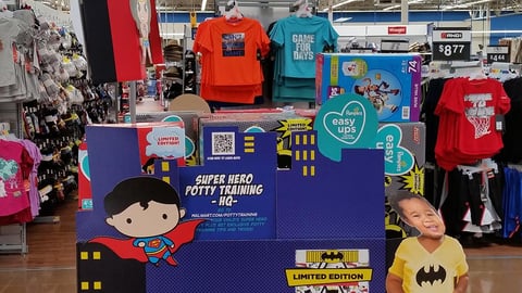 Pampers Walmart 'Super Hero Potty Training HQ' Pallet Display