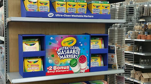 Walmart Crayols 'Bonus Emoji Stampers' Endcap