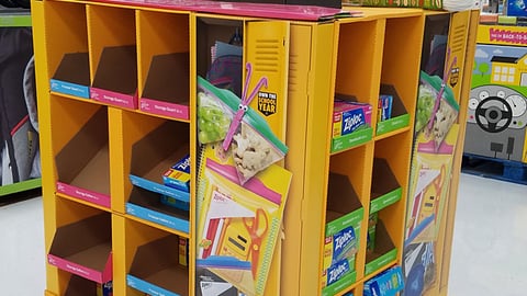 Ziploc Walmart 'Own the School Year' Pallet Display