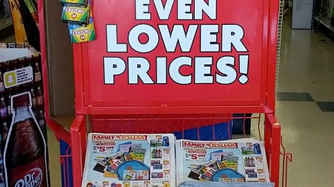 Family Dollar 'Download Now and Save' Rack Header
