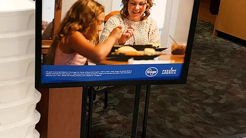 Kroger 'One Shot, One Meal' Stanchion Sign